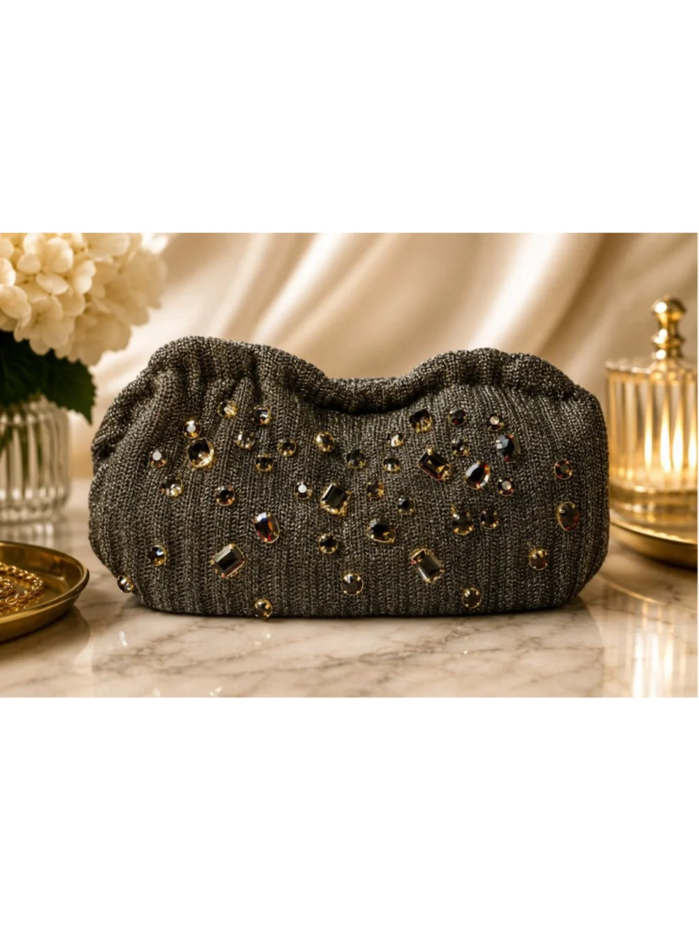 Lilly Pulitzer Black Bejeweled Clutch One Size